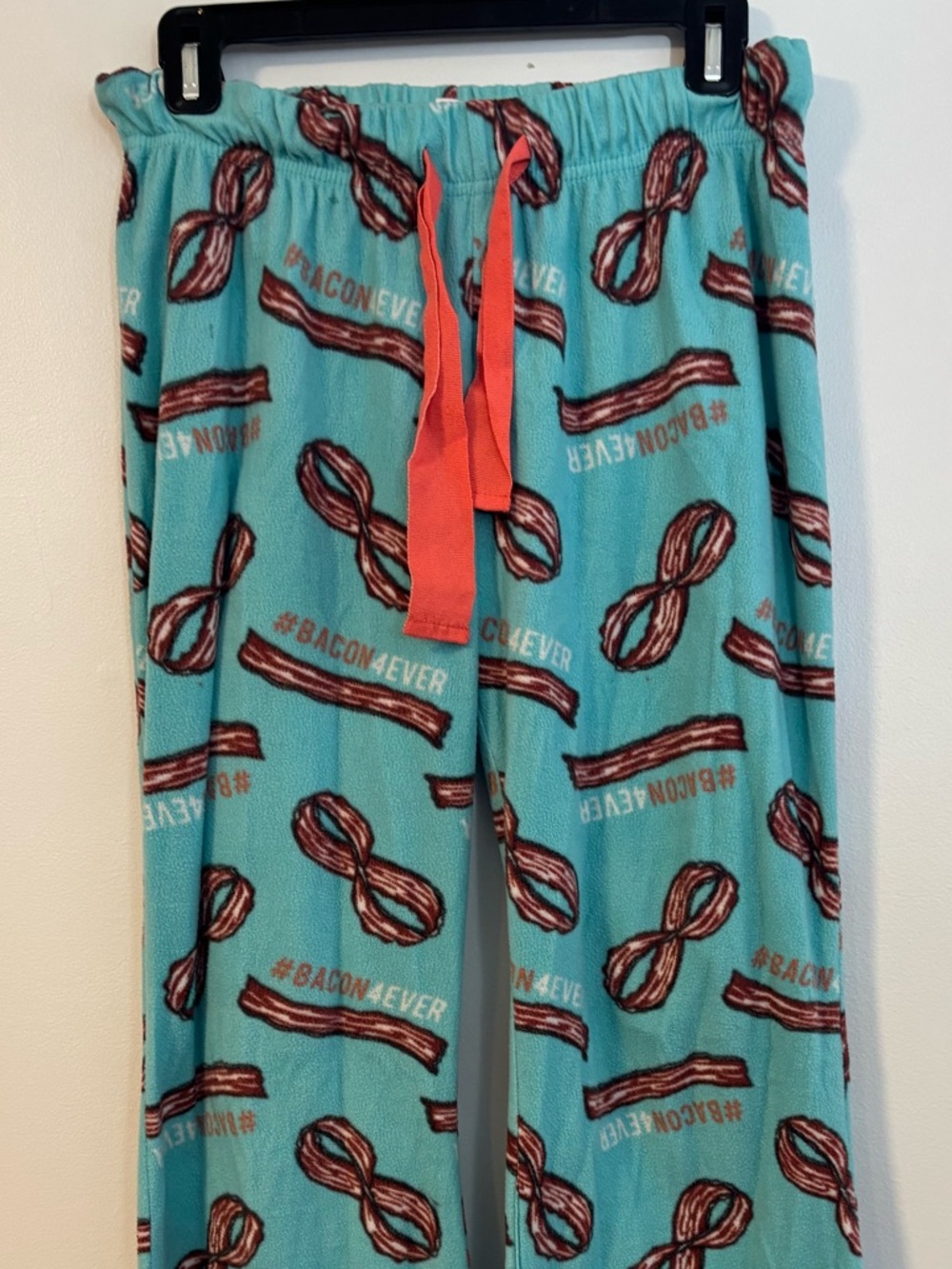 Bacon Forever and Drawstring Blue Pyjama Pants #bacon4ever Pj Bottoms Size Large - Picture 4 of 4
